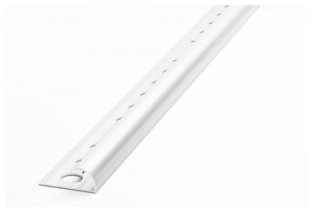 фото Профиль полукруглый ( J-образный ) алюминиевый для плитки до 9 мм, лука ПК 03-9.2700.9003, длина 2,7м, 9003 - Белый глянцевый