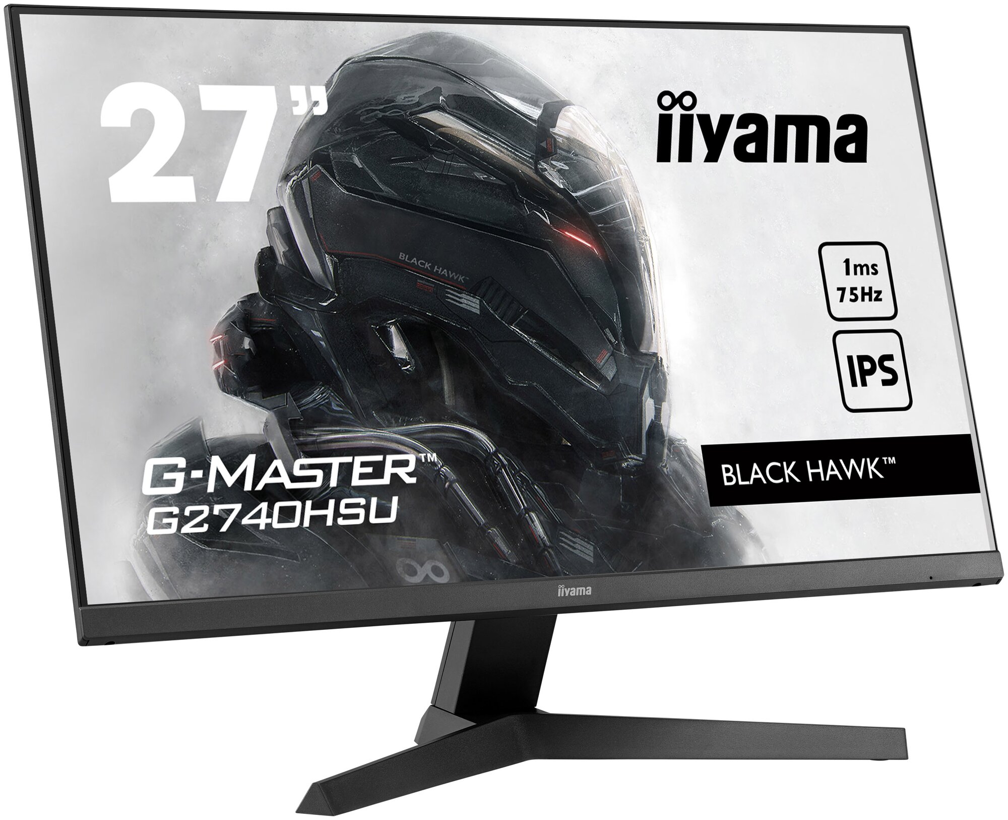 Монитор жидкокристаллический IIYAMA Монитор LCD 27'' 16:9 1920х1080(FHD) IPS, nonGLARE, 250cd/m2, H178°/V178°, 1000:1, 80M:1, 16,7 миллионов цветов, 1ms, HDMI, DP, USB-Hub, Tilt, Speakers, Audio out, 3Y, Black