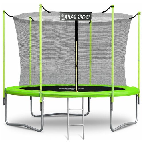 Батут Atlas Sport 312 см (внутренняя сетка и лестница) GREEN каркасный батут atlas sport 312 312х312х256 см blue