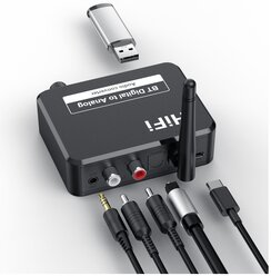 Адаптер Bluetooth Ресивер (приёмник аудио) AUX, RCA, USB + DAC Аудио конвертер (Toslink - AUX, RCA ) Bluetooth 5.1 B35