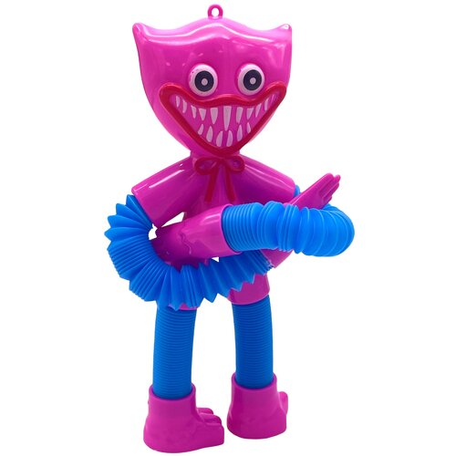 Антистресс-игрушка Хагги Вагги, длинные руки и ноги pop-трубка, трубка гармошка, розовый