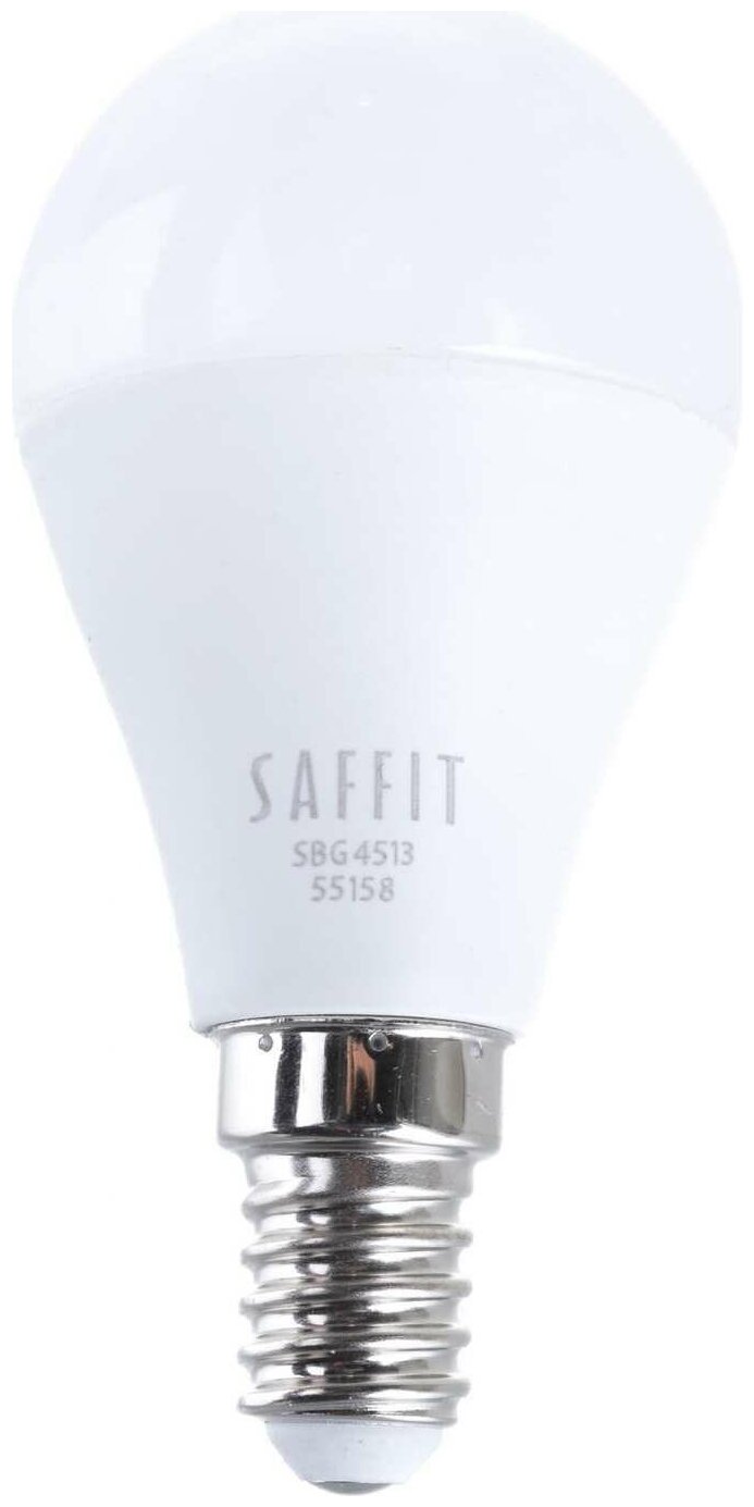 Лампочка светодиодная Saffit 13Вт 230V E14 4000K G45, SBG4513, 55158