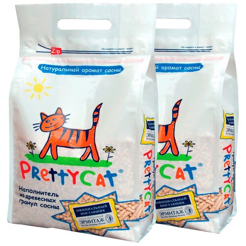 PRETTY CAT WOOD GRANULES наполнитель древесный для туалета котят (12 + 12 л)