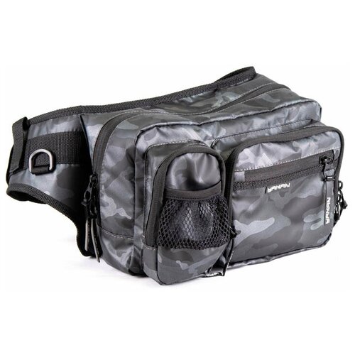 Сумка рыболовная Yaman Fishing Hip Bag, 28х21х17 см, цвет серый камуфляж Y-FHB-01 multifunctional fishing rod bag 2 3 4 layers 80cm 130cm fishing tackle bags 1680d oxford fishing reel gear storage case xa139g