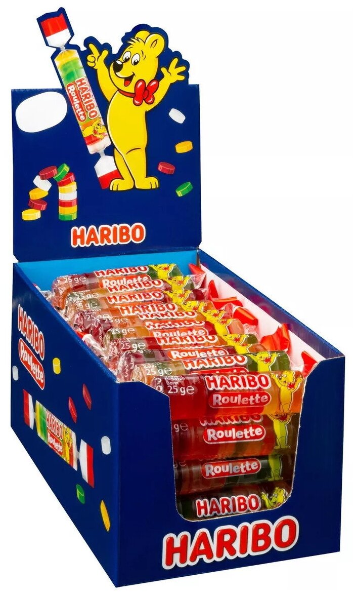 Мармелад жевательный Haribo Рулет Фрукты 25 гр Упаковка 50 шт - фотография № 1