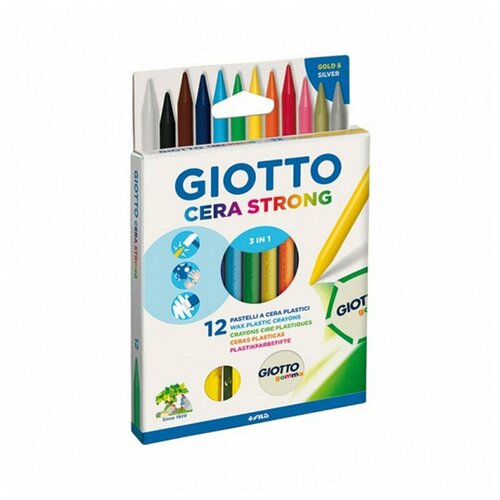 фото Набор мелков восковых цветных giotto cera strong, ластик, точилка, картонная коробка набор