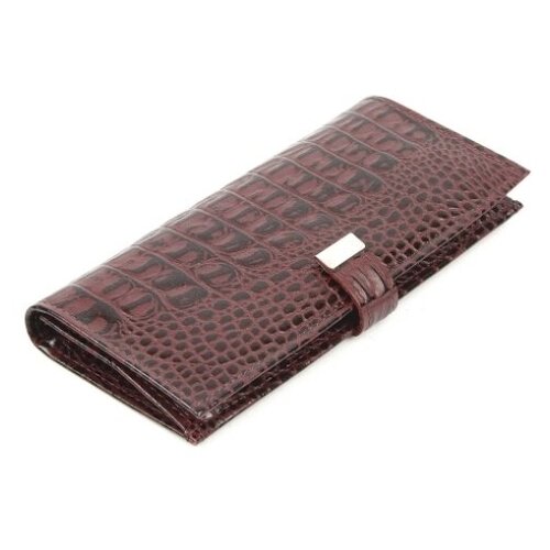 Кошелек кроко женский из натуральной кожи, маленький бумажник для денег, на каждый день бордовый 01-ПР414-68