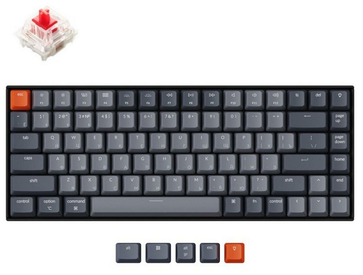 Keychron K2 RGB light grey (Gateron red switch) оптомеханическая