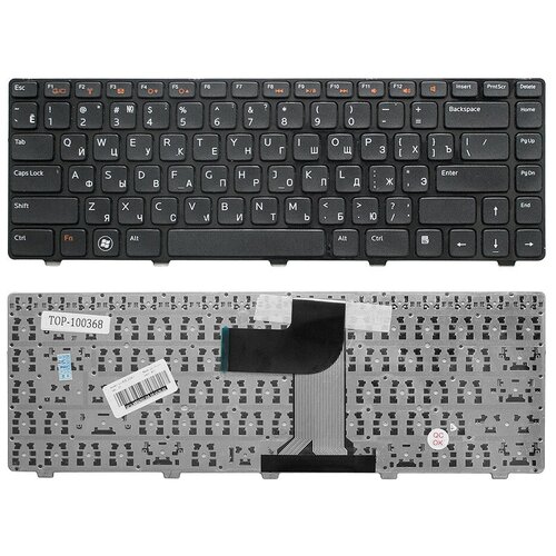 Клавиатура для ноутбука Dell Inspiron M4040 M4110 M5040 Vostro 1540 3350 3550 Series Плоский Enter Черная с черной рамкой PN NSK-DX0BQ 920₽