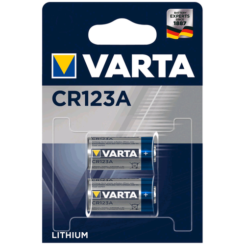 VARTA Батарейка VARTA PROFESSIONAL LITHIUM CR123A BL2, 2шт (6205) батарейка литиевая varta industrial pro cr123a 4s 3в спайка 4 шт