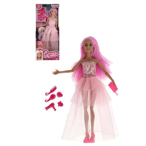 фото Кукла-модница модельная софия 29 см волосы меняют цвет, руки и ноги сгибаются, фен, расчёски карапуз 66510-21-s-bb