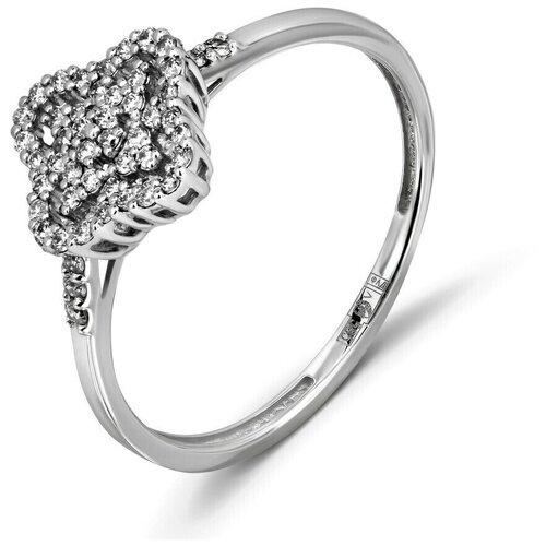 фото 59114 кольцо русские самоцветы кольцо с бриллиантами из белого золота 585 пробы "frost",17,5 размер