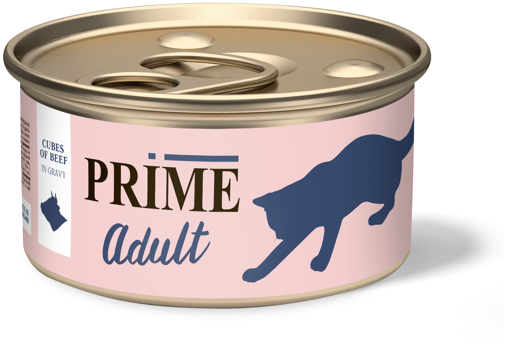 PRIME MEAT ADULT CAT для взрослых кошек с говядиной в соусе (75 гр х 24 шт)