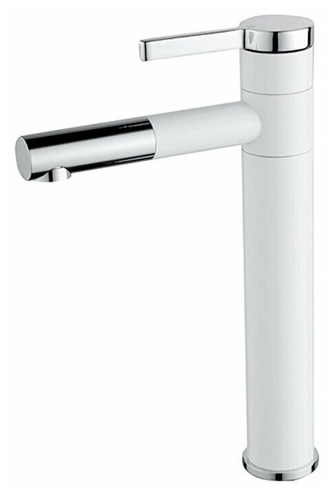 Смеситель высокий для накладной раковины, белый Accoona 9290G-6, поворотный