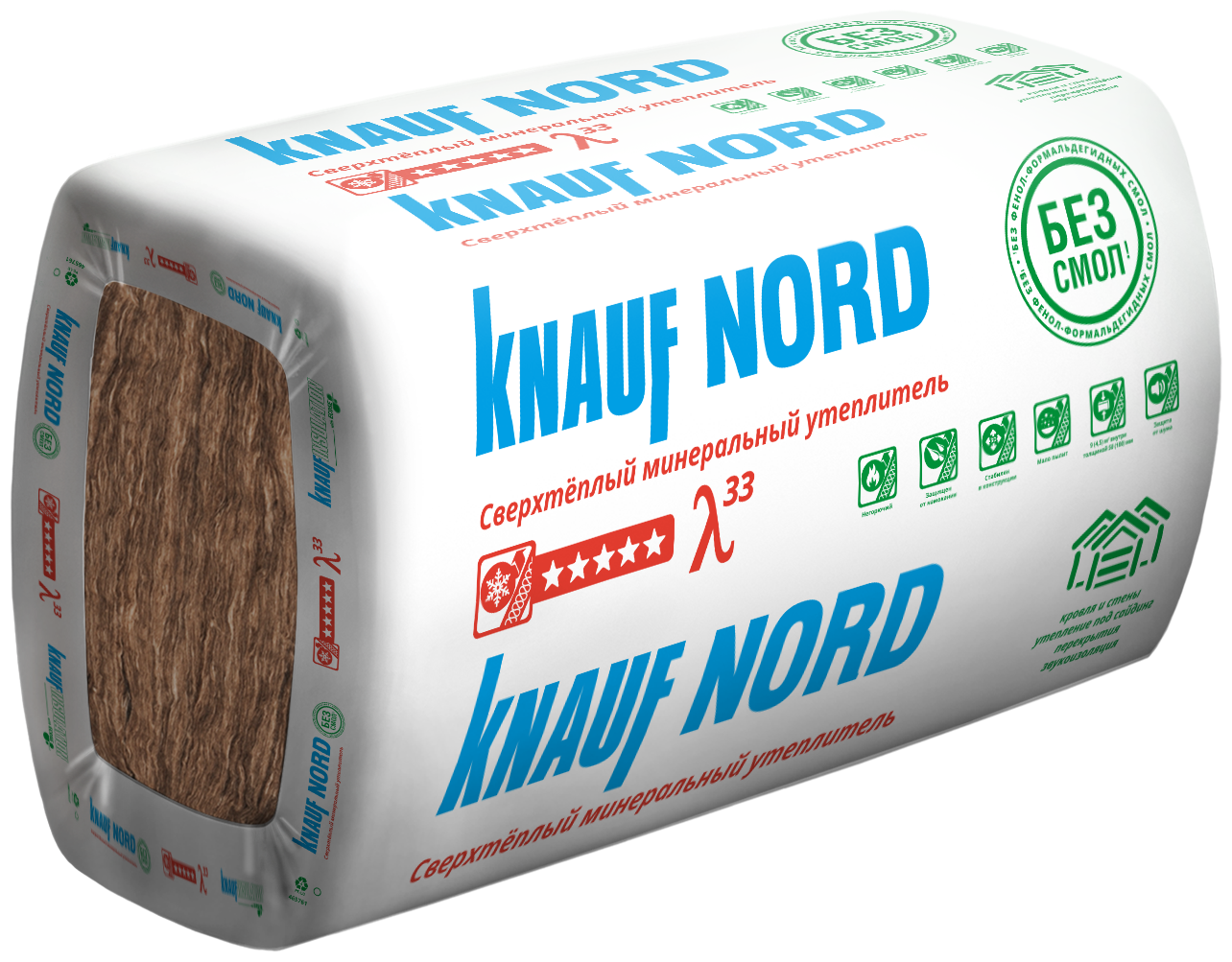 Утеплитель KNAUF NORD ТК S33MR 12*600*1250*50мм, 9м2, 0,45м3