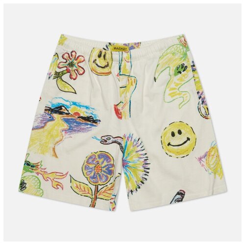 фото Мужские шорты market coloring book all over print бежевый , размер l