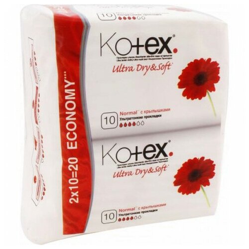 Kotex Прокладки Гигиенические Сетчатые Ultra Normal Soft 20шт прокладки normal ultra soft kotex котекс 20шт