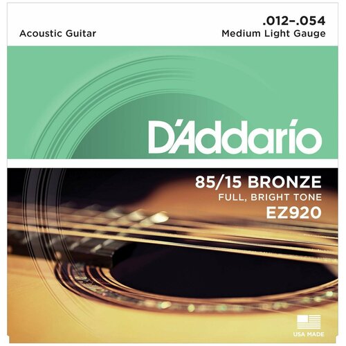 Струны металлические для акустической гитары D'ADDARIO EZ920