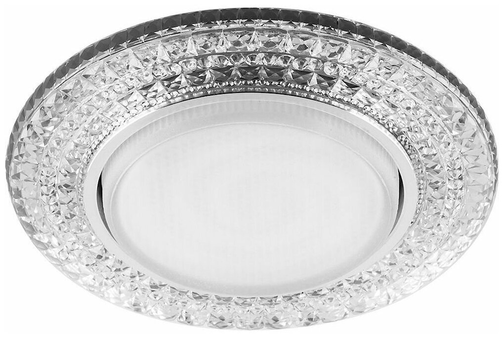 фото Светильник встраиваемый со светодиодной подсветкой 20LED*2835 SMD 4000K, 15W GX53, без лампы, прозрачный, хром, CD4020 с драйвером в комплекте
