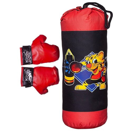 Набор для бокса Junfa toys Точный удар, 2 кг, черный/красный детский боксерский набор со стойкой и перчатками boxing высота 105 см