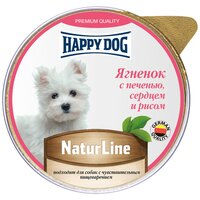 HAPPY DOG NATUR LINE для взрослых собак маленьких пород паштет с ягненком, печенью, сердцем и рисом (125 гр х 10 шт)