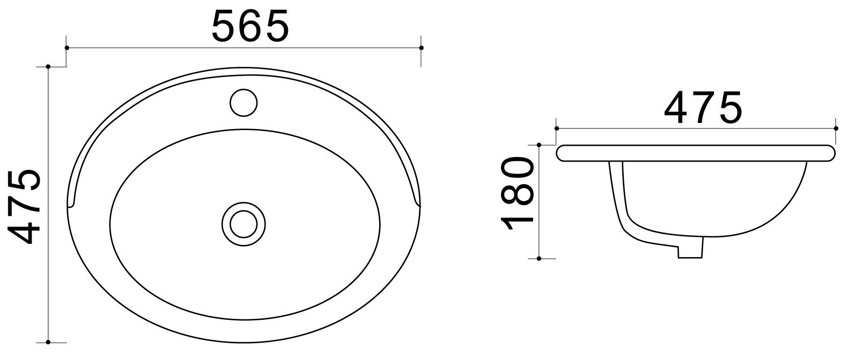 Раковина встраиваемая сверху Azario 56.5х47.5х18, фаянс, цвет Белый (AZ404) - фотография № 3