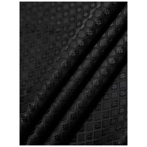 фото Ткань подкладочная, жаккард, для шитья mdc fabrics p086/bk черная для одежды. отрез 1 метр
