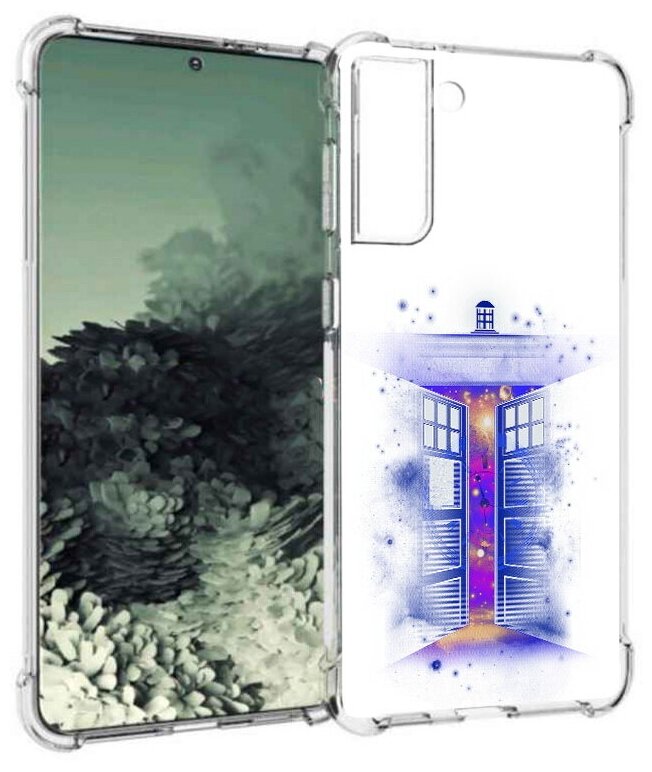 Чехол задняя-панель-накладка-бампер MyPads фиолетовый уголок абстракция для Samsung Galaxy S21+ plus (SM-G996) противоударный