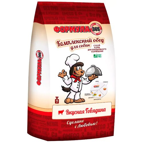 ZOORING формула 365 комплексный обед для взрослых собак всех пород с говядиной (3 кг)