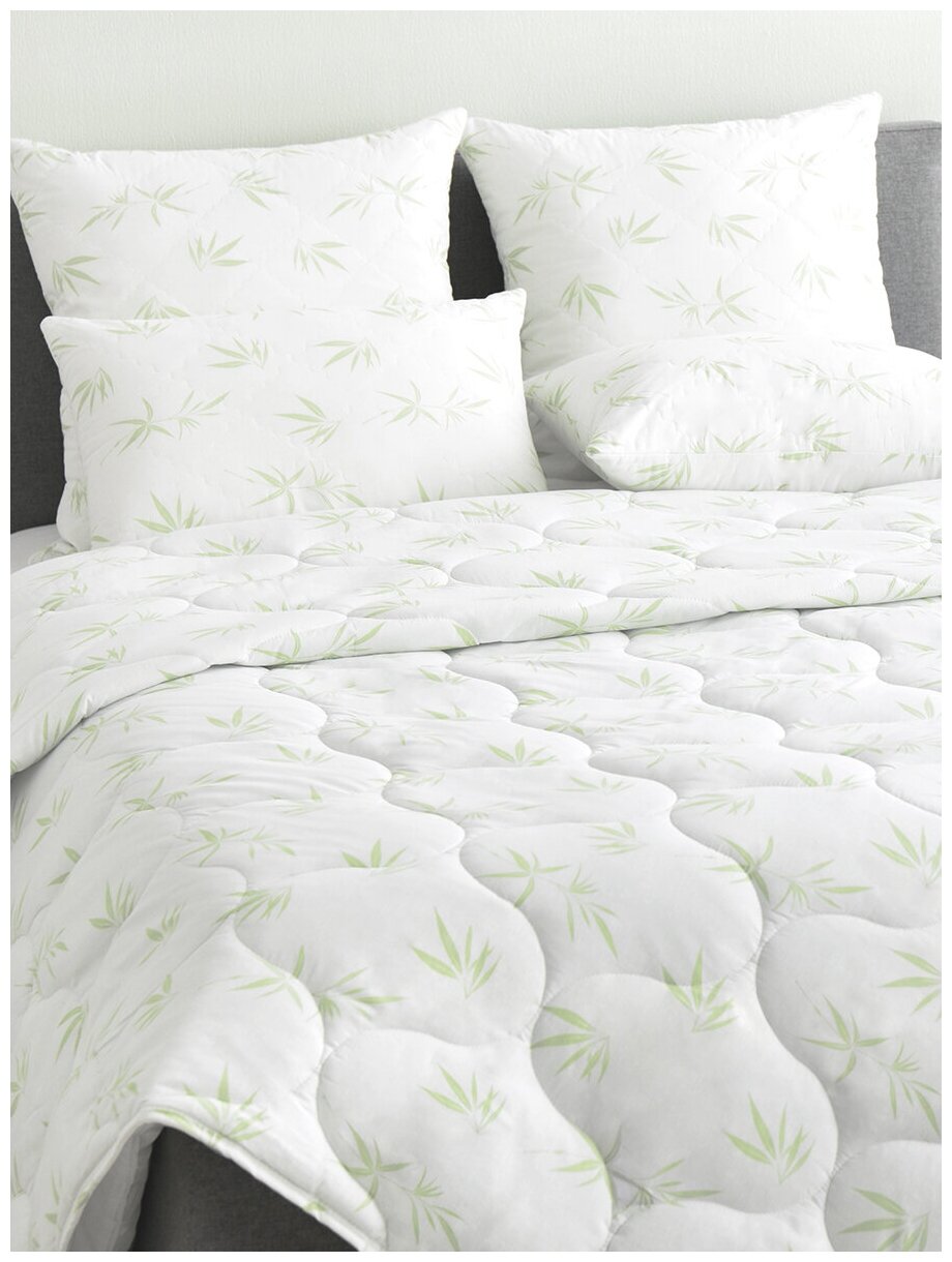 Одеяло для сна всесезонное зимнее Волшебная Ночь размер евростандарт 200х220см, наполнитель бамбуковое волокно, ткань хлопок