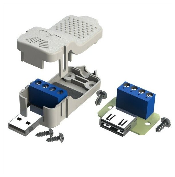 Комплект разъемов USB-A-male и USB-A-female для передачи USB по витой паре