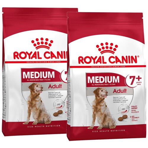 Сухой корм ROYAL CANIN MEDIUM ADULT 7+ для пожилых собак средних пород старше 7 лет (15 + 15 кг)