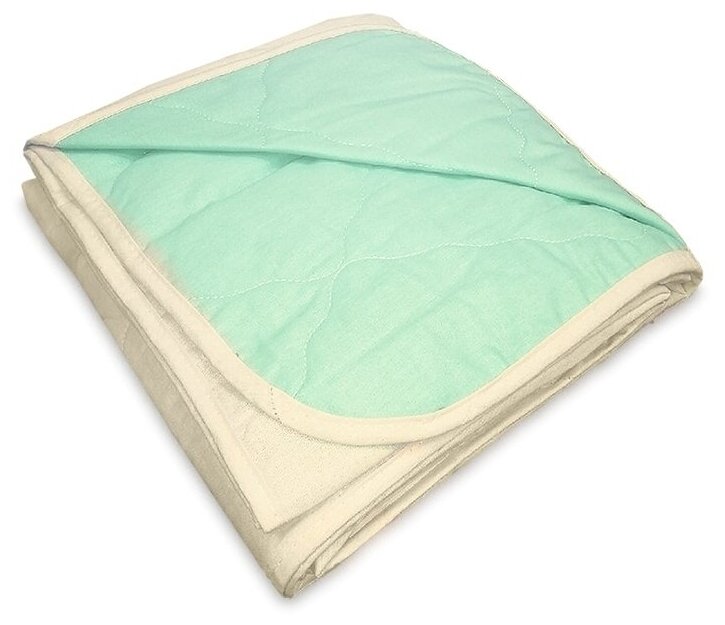 Одеяло-покрывало Летнее хлопковое лёгкое 1,5сп ментол/бежевый - фотография № 2