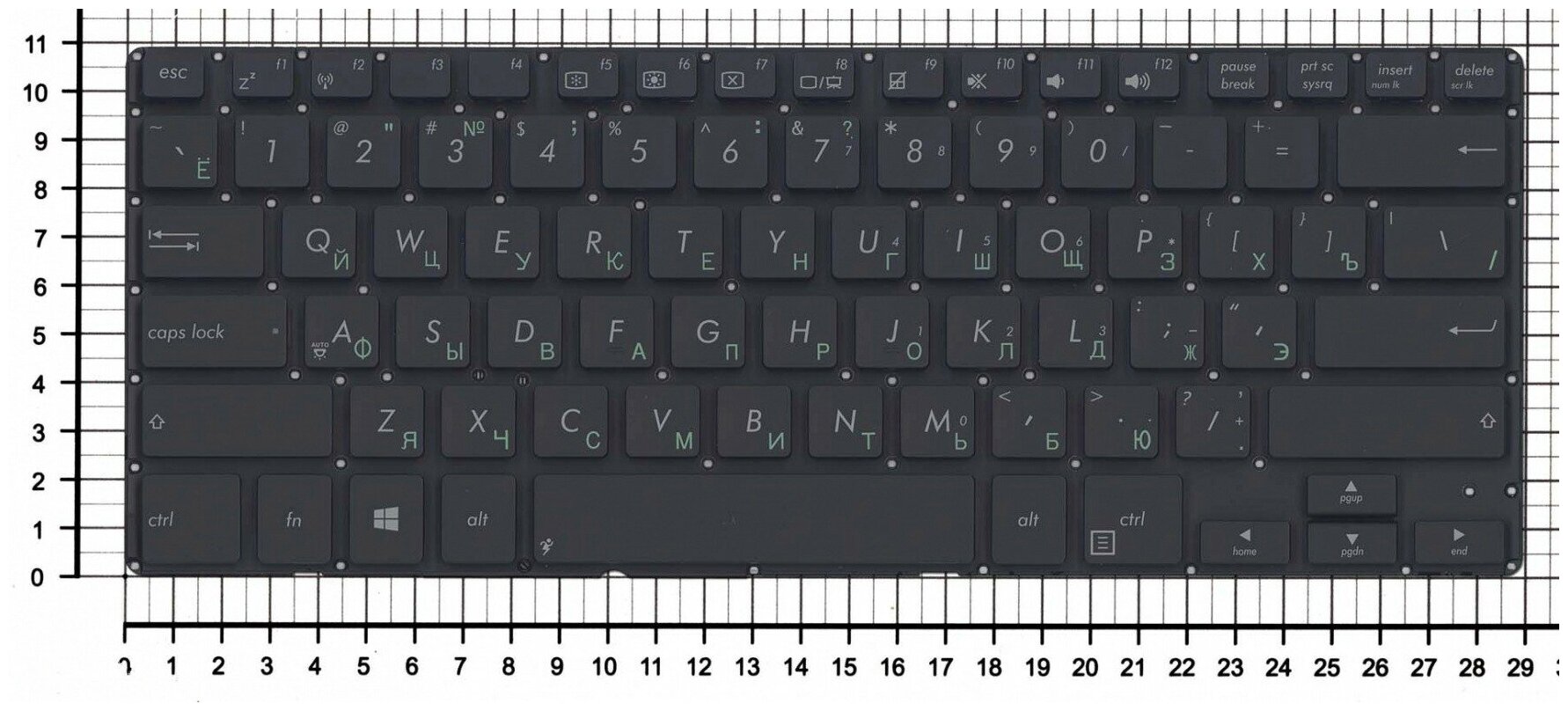 Клавиатура для ноутбука Asus B400A черная без рамки