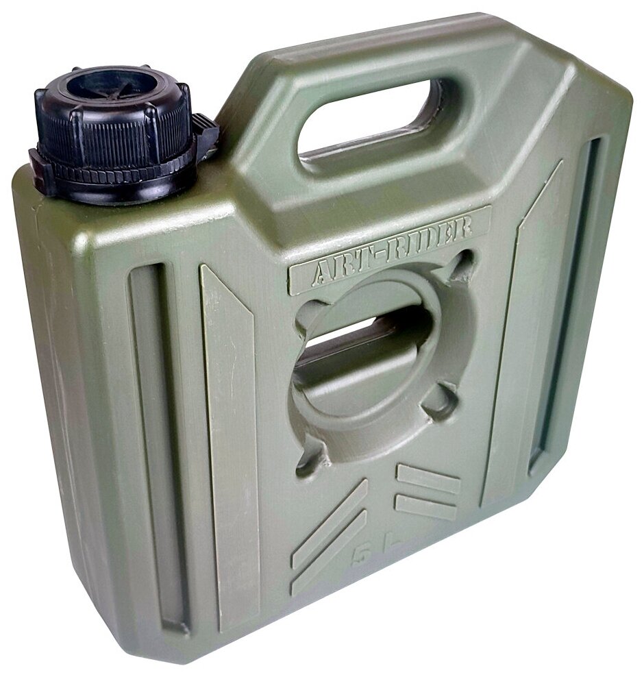 фото Канистра экспедиционная плоская для ГСМ ART-RIDER 5 литров хаки с креплением