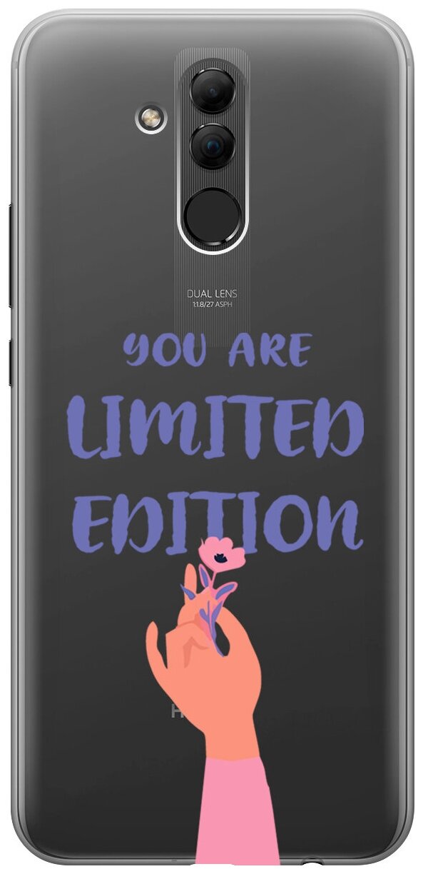 Силиконовый чехол на Huawei Mate 20 Lite / Хуавей Мейт 20 Лайт с 3D принтом "Limited Edition" прозрачный