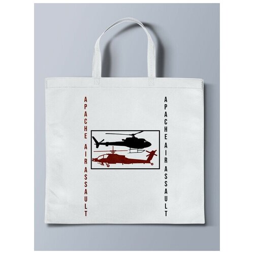 Белая эко - сумка шоппер с принтом Игры Apache Air Assault - 33271