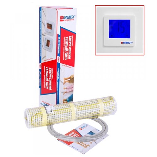 Комплект теплого пола под плитку ENERGY Mat 300 мкв - 500 Вт c терморегулятором ENERGY TK 07 19690₽