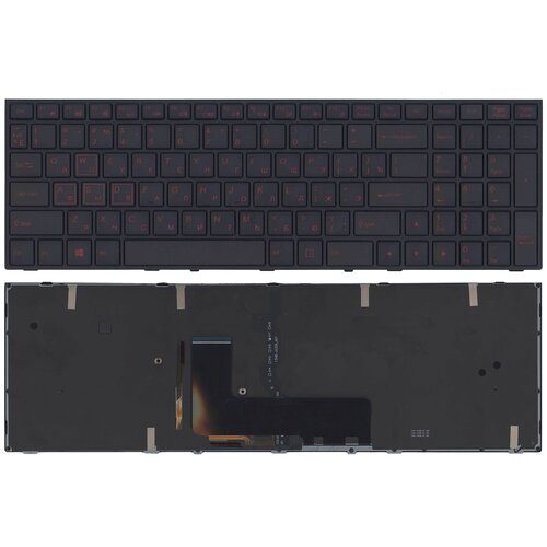 клавиатура для ноутбука dns clevo p651 черная с рамкой с подсветкой Клавиатура для ноутбука DNS Clevo P651 черная с рамкой с подсветкой