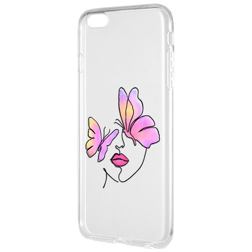 Силиконовый чехол Mcover для Apple iPhone 6 Plus с рисунком Девушка с бабочками силиконовый чехол mcover для apple iphone 6 с рисунком девушка с пирсингом
