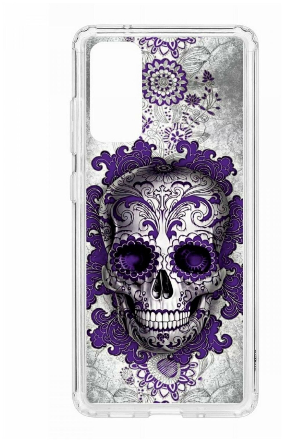 Чехол для Samsung Galaxy S20 FE Kruche Print Sugar Skull, противоударная пластиковая накладка с рисунком, силиконовый бампер с защитой камеры, с принтом