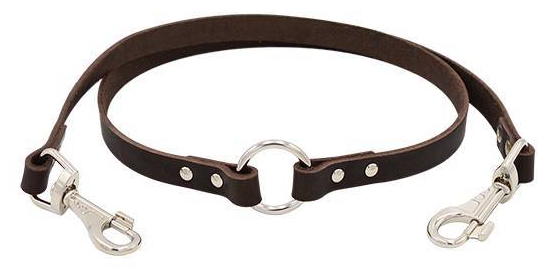 фото Поводок Зооэкспресс 1сл сворка для собак из кожи коричневый 14мм 0046К
