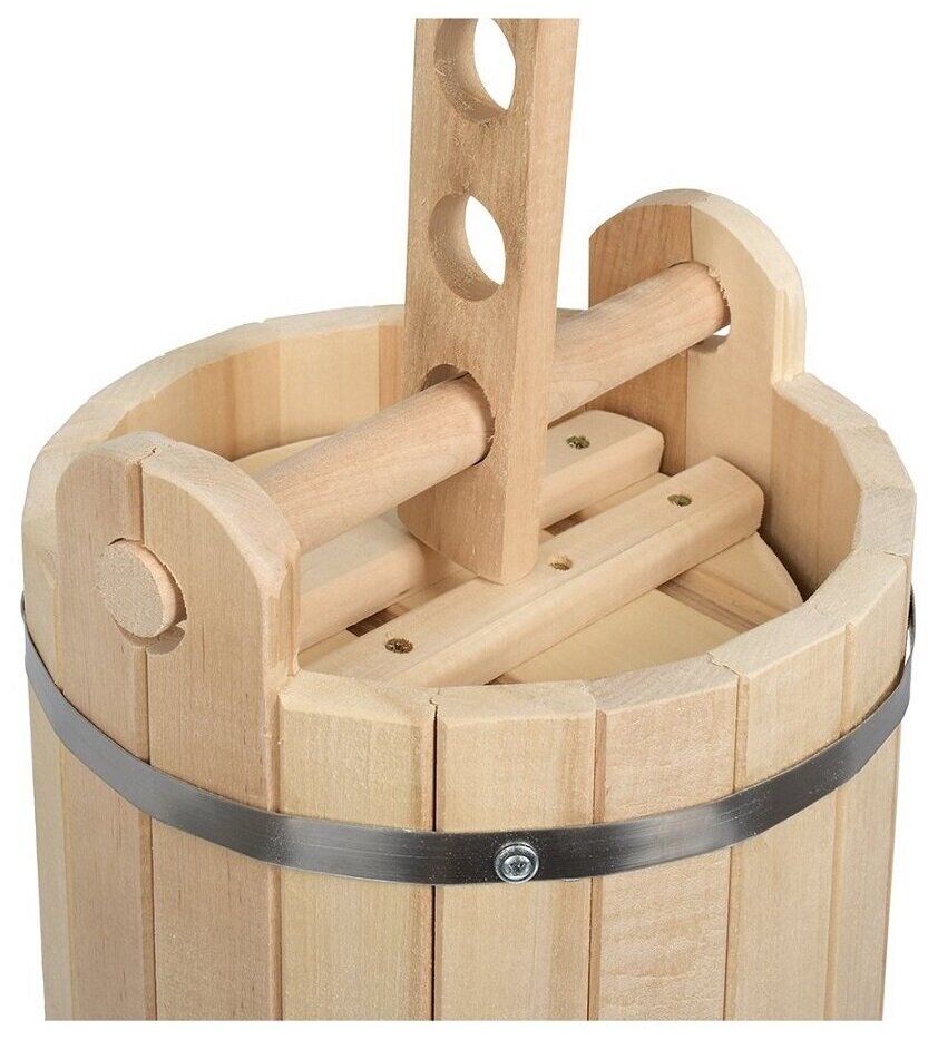 Кадка деревянная из липы 10 литров для засолки овощей и солений. Деревянное ведро для бани и сауны - фотография № 2