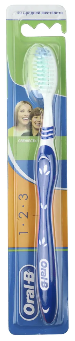 Зубная щетка Oral-B 3-Эффект Натуральная свежесть, средняя, голубой - фото №4