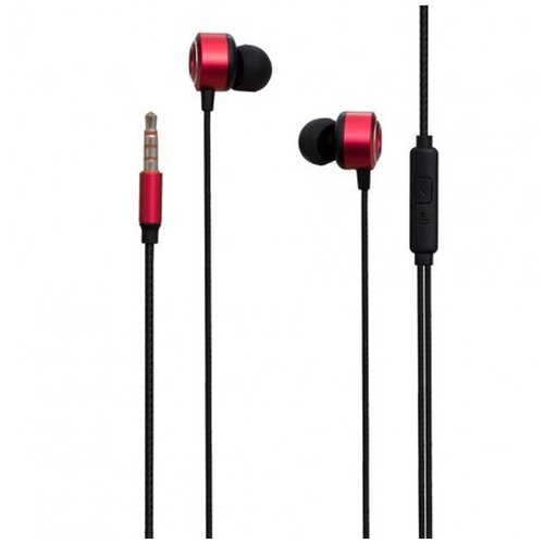 Наушники внутриканальные Celebrat V3 пластик микрофон кнопка ответа кабель 12м цвет красный 66300₽