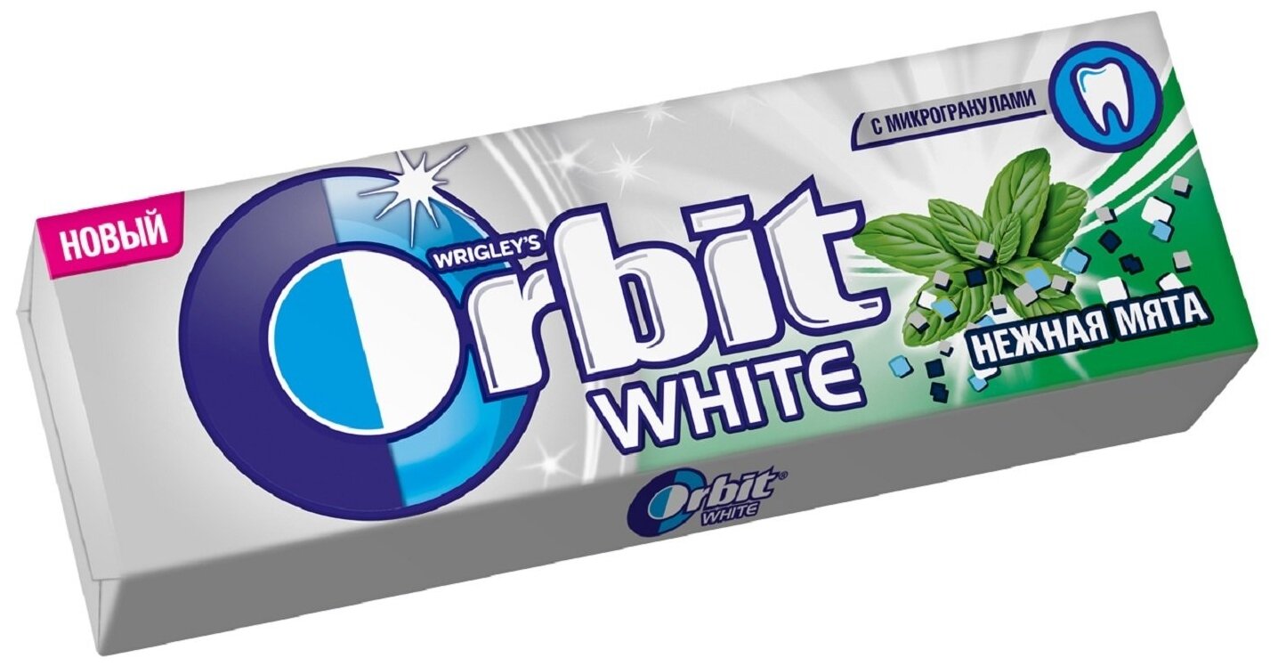 Жевательная резинка Orbit White Нежная мята без сахара, 13.6 г, 30 шт. в уп.