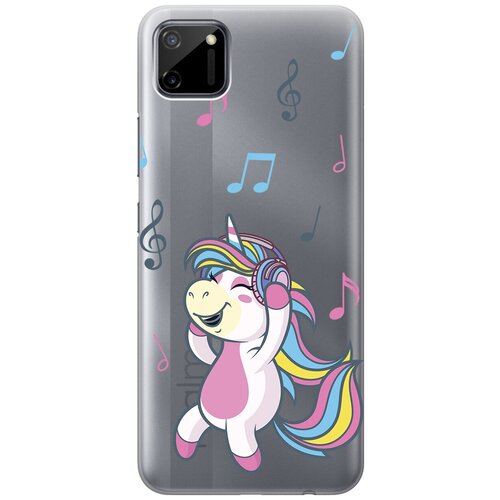 Силиконовый чехол с принтом Musical Unicorn для realme C11 / Рилми С11 силиконовый чехол с принтом love charger для realme c11 рилми с11