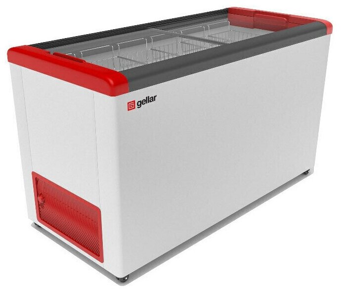 фото Ларь морозильный GELLAR FG 500 C красный (стекло прямое)