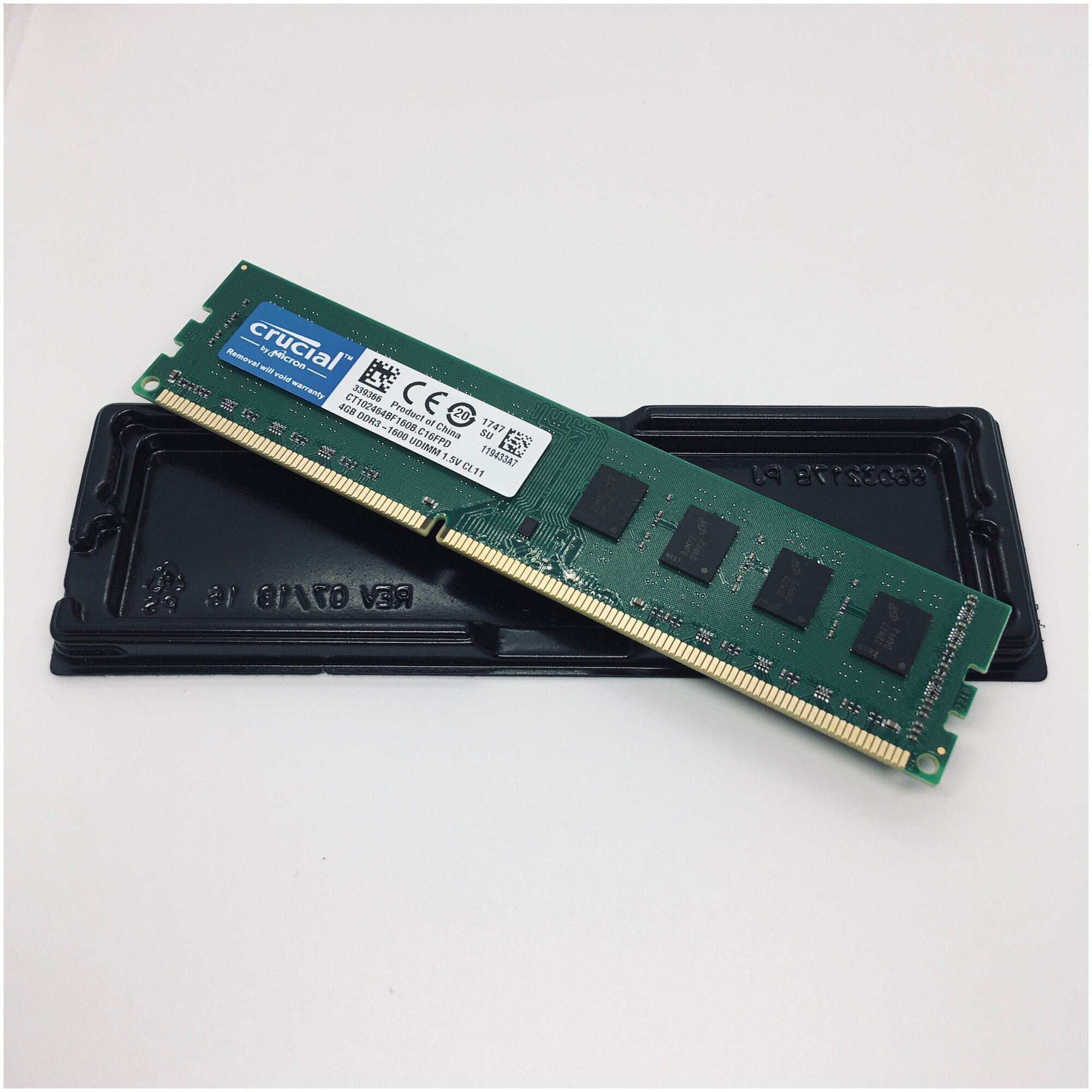 Оперативная память CRUCIAL DDR3 4 ГБ 1600 MHz DIMM PC3-12800U 1x4 ГБ (CT102464BF160Bp.4G) для компьютера