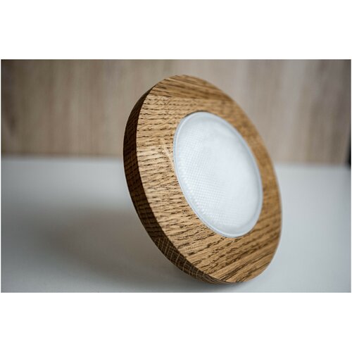 Встраиваемый точечный светодиодный светильник с круглой деревянной рамкой T12, 6 Вт, 4200К, темный дуб